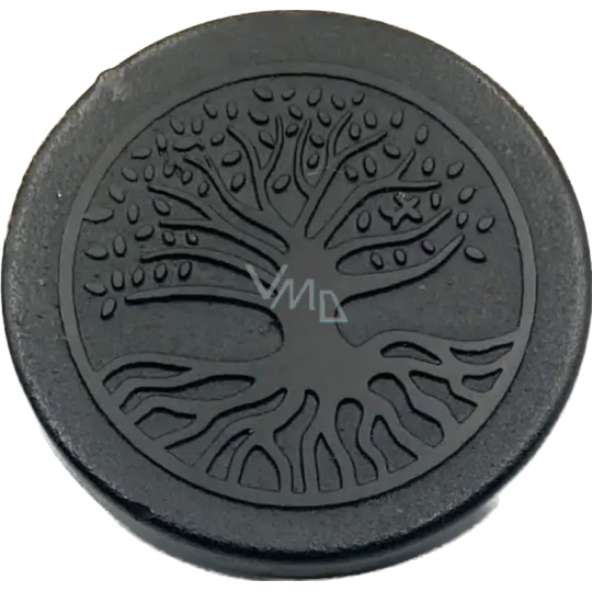 Šungit Gravírovaná nálepka strom života na mobilní telefon EMFochrana, 5G ochrana, radiační ochrana 3 cm