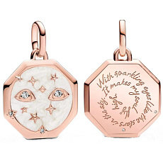 Charm Sterlingové stříbro 925 Mini medailon - Jiskřivé oči, přívěsek na náramek symbol