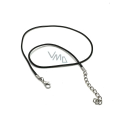 Voskovaná šňůrka černá s karabinkou délka 45 x 1,5 cm 1 kus Voskovaná šňůrka černá s karabinkou délka 45 x 1,5 cm 1 kus