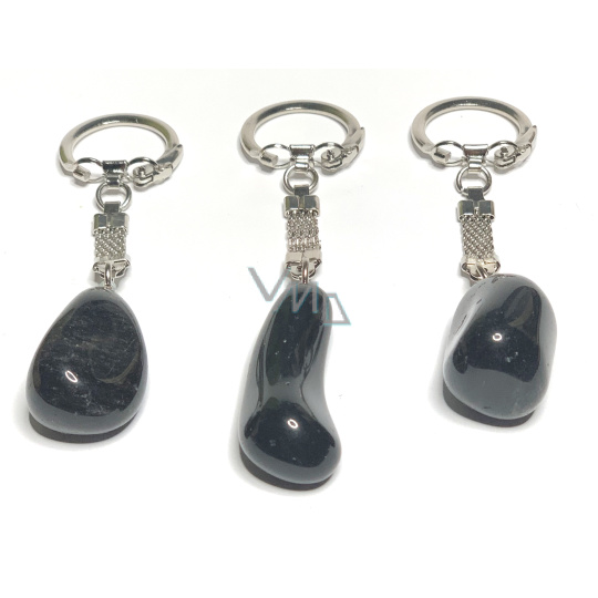 Obsidian Troml přívěsek klíčenka přírodní kámen, cca 10 cm, 1 kus, kámen záchrany Obsidian Troml přívěsek klíčenka přírodní kámen, cca 10 cm, 1 kus, kámen záchrany