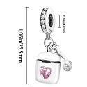 Charm Airpods sluchátka s růžovým srdcem, 2v1 přívěsek na náramek zájmy
