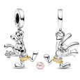 Charm Sterlingové stříbro 925 Disney 100. výročí králík Oswald, přívěsek na náramek, film