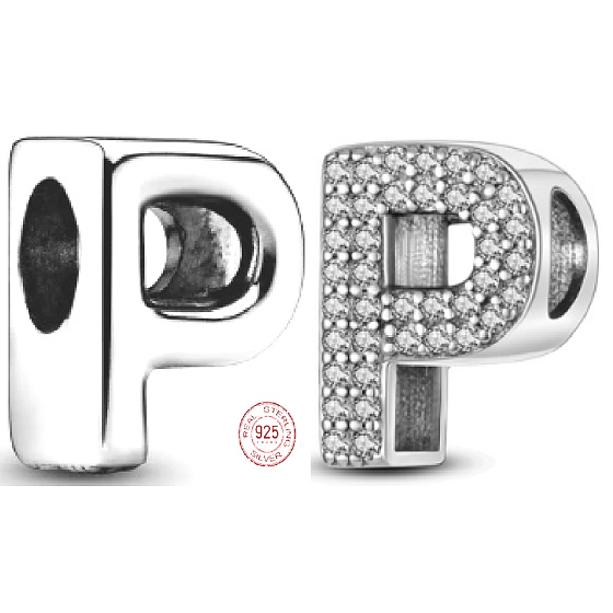 Charm Abecední písmeno P, korálek na náramek