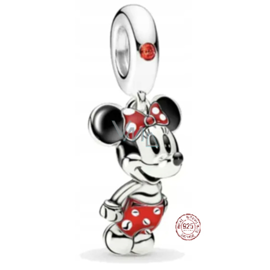 Charm Sterlingové stříbro 925 Disney Minnie Mouse myška, přívěsek na náramek film Charm Sterlingové stříbro 925 Disney Minnie Mouse myška, přívěsek na náramek film