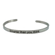 Nerezová ocel náramek stříbrný s gravírováním Chytřejší než si myslíte, otevřená manžeta, 4 mm