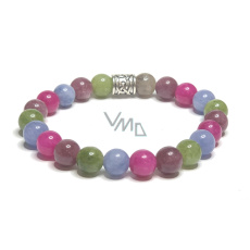 Turmalin barevný čakrový náramek elastický přírodní kámen, kulička 6 mm / 16 - 17 cm, strážce dobré nálady