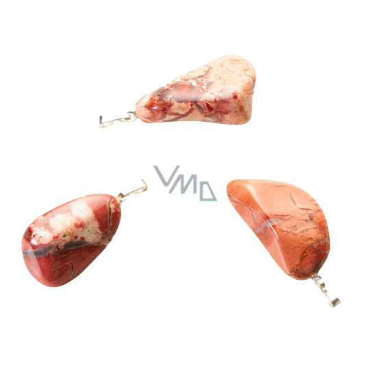 Jaspis Brekcie Troml přívěsek přírodní kámen, M cca 3 cm, 1 kus, kámen pozitivní energie Jaspis Brekcie Troml přívěsek přírodní kámen, M cca 3 cm, 1 kus, kámen pozitivní energie