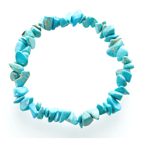 Tyrkenit náramek elastický sekaný přírodní kámen 19 cm, kámen mladých lidí, hledá životní cíl