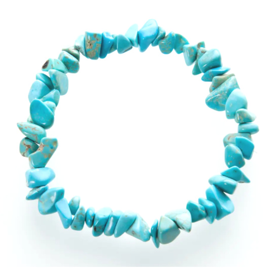 Tyrkenit náramek elastický sekaný přírodní kámen 19 cm, kámen mladých lidí, hledá životní cíl