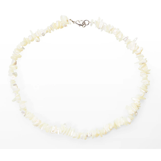 Perleť náhrdelník přírodní kámen sekaný 40 - 45 cm, symbol ženskosti