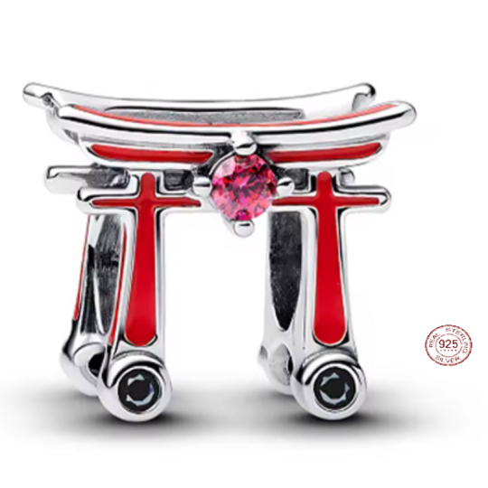 Charm Sterlingové stříbro 925 Japonsko - Torii Gate, přívěsek na náramek cestování