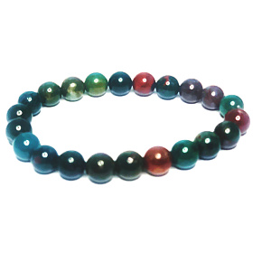 Heliotrop / Bloodstone náramek elastický přírodní kámen, kulička 8 mm / 16 -17 cm, vynikající čistič krve