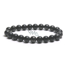 Šungit náramek elastický přírodní kámen, kulička 8 mm / 16 - 17 cm, kámen života Šungit náramek elastický přírodní kámen, kulička 8 mm / 16 - 17 cm, kámen života