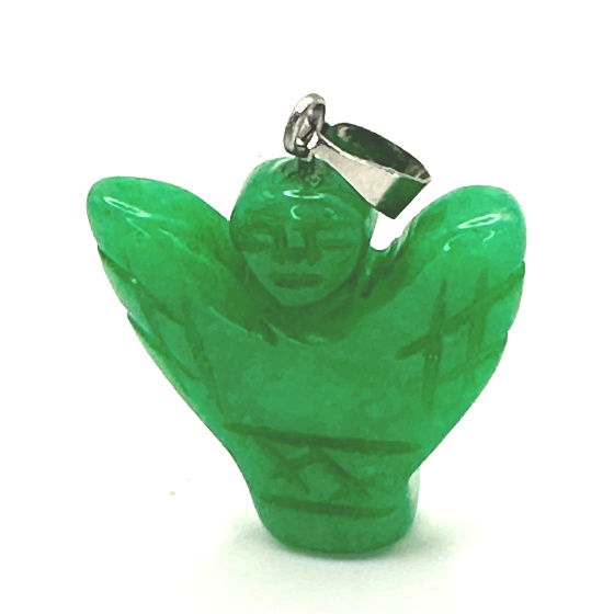 Chalcedon Anděl, andělská křídla přívěsek přírodní kámen ručně broušený 25 x 21 x 5 mm, kámen lásky, radosti