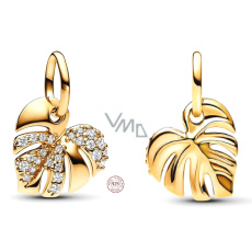 Charm Sterlingové stříbro 925 Tropická rostlina Monstera, přívěsek na náramek rostlina