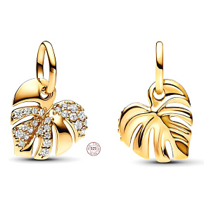 Charm Tropická rostlina Monstera, přívěsek na náramek rostlina