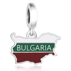 Charm Bulharsko vlajka - houpající se mapa, přívěsek na náramek cestování Charm Bulharsko vlajka - houpající se mapa, přívěsek na náramek cestování