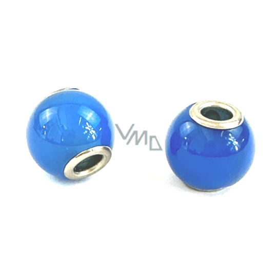 Achát modrý, korálek přívěs kulatý přírodní kámen 14 mm, otvor 4,2 mm 1 kus Achát modrý, korálek přívěs kulatý přírodní kámen 14 mm, otvor 4,2 mm 1 kus