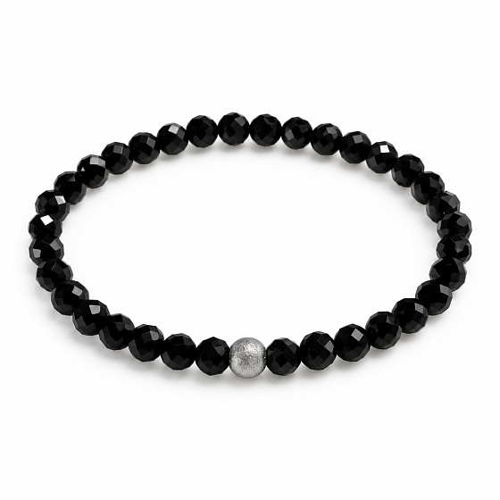 Spinel fazet náramek elastický přírodní kámen, kulička 5 mm / 16 - 17 cm