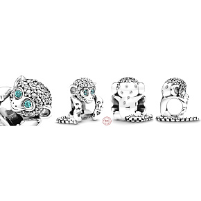 Charm Opice, symbol moudrosti, volnosti, korálek na náramek zvíře