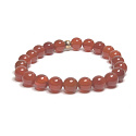 Achát červený náramek elastický přírodní kámen, kulička 8 mm / 16 - 17 cm, klid - ochrana - síla - harmonie