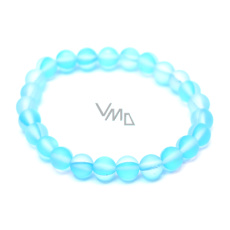 Opalit tyrkysový matný náramek elastický, syntetický kámen kulička 6 mm / 16 cm, pro děti, kámen přání a naděje