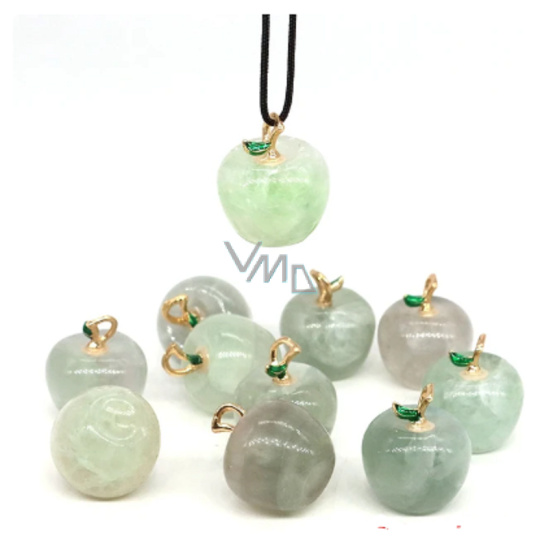 Fluorit zelený Jablko poznání přívěsek, přírodní kámen 2,7 x 15 mm, ručně vyřezávaný kámen géniů Fluorit zelený Jablko poznání přívěsek, přírodní kámen 2,7 x 15 mm, ručně vyřezávaný kámen géniů