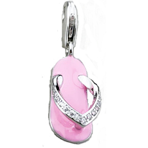 Charm Žakka - růžová pantofle, humří spona přívěsek na náramek symbol