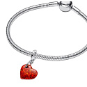 Charm Opálově červené srdce, přívěsek na náramek láska