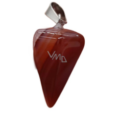 Achát červený Siderické kyvadlo přírodní kámen 2,2 cm, dodává odvahu a sílu