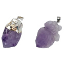 Ametyst v kovu přívěsek přírodní kámen cca 2,5 - 3 cm, kámen králů a biskupů 1 kus