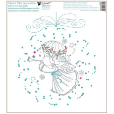 Okenní fólie vánoční Andílek s věnečkem a trubkou, modrý 30 x 33,5 cm Okenní fólie vánoční Andílek s věnečkem a trubkou, modrý 30 x 33,5 cm