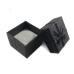 Pudełko prezentowe z gąbką na biżuterię z kokardą czarne 4 x 4 x 2,5 cm