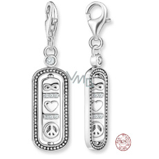 Charm Sterlingové stříbro 925 Láska a mír - otočný symbol, humří spona přívěsek na náramek láska