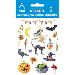 Arch Voděodolné dekorační dětské samolepky Halloween čarodějka 10 x 17 cm