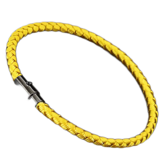 Lanový Magnetický náramek – žlutý 21,5 cm x 4 mm, unisex