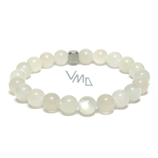 Měsíční kámen šedý náramek elastický přírodní kámen, kulička 8 mm / 16 - 17 cm, kámen osudu Měsíční kámen šedý náramek elastický přírodní kámen, kulička 8 mm / 16 - 17 cm, kámen osudu