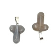 Achát Penis pro štěstí, přívěsek přírodní kámen ručně broušený cca 11 x 22 mm