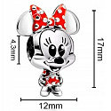Charm Disney Minnie Mouse, myška s puntíkovanými šaty a mašlí, korálek na náramek, film
