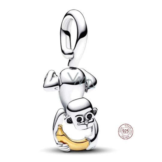 Charm Sterlingové stříbro 925 Přátelský opičák, přívěsek na náramek zvíře Charm Sterlingové stříbro 925 Přátelský opičák, přívěsek na náramek zvíře