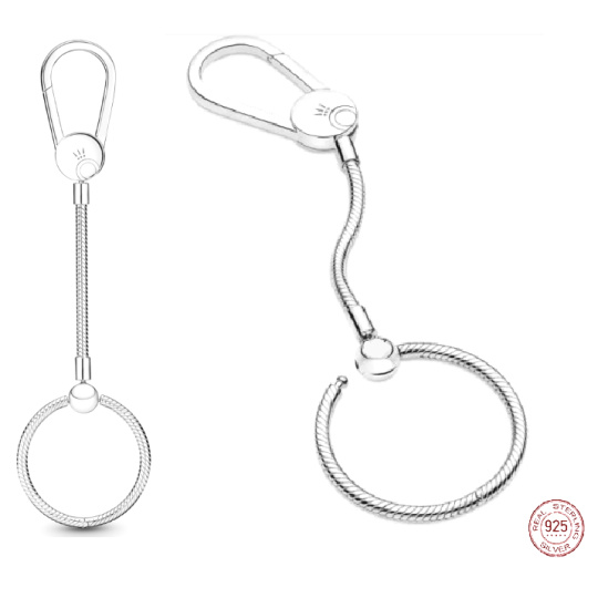 Sterlingové stříbro přívěsek na kabelku hadovitý