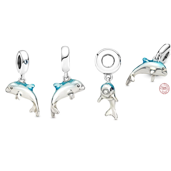 Charm Třpytivý delfín, přívěsek na náramek moře