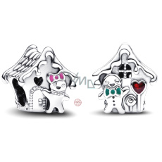 Charm Sterlingové stříbro 925 Perníková chaloupka - sladký domov, korálek na náramek vánoce