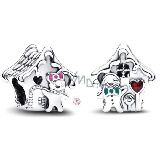 Charm Sterlingové stříbro 925 Perníková chaloupka - sladký domov, korálek na náramek vánoce