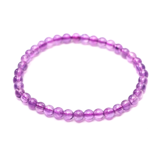 Ametyst náramek elastický přírodní kámen, kulička 4 mm / 15 cm, pro děti, kámen králů a biskupů