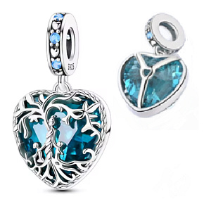 Charm Strom života, srdce s ornamentem – ochrana, láska a vnitřní klid, přívěsek na náramek příroda