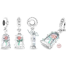 Charm Sterlingové stříbro 925 Disney Kráska a Zvíře Kouzelná růže, přívěsek na náramek, film Charm Sterlingové stříbro 925 Disney Kráska a Zvíře Kouzelná růže, přívěsek na náramek, film