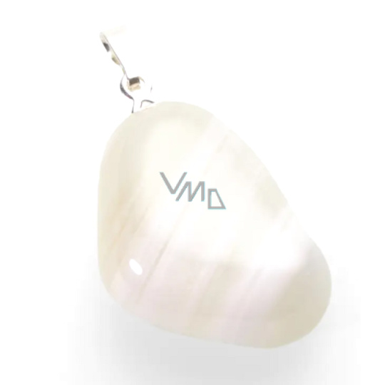 Achat biały Troml wisiorek naturalny kamień M, zapewnia spokój i harmonię