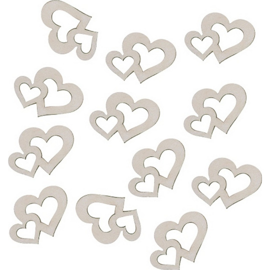 Srdíčka dřevěné 4 cm 12 kusů