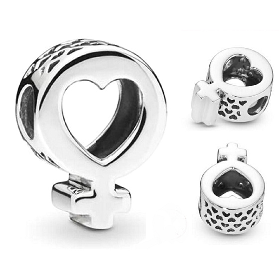 Charm Ženský symbol, srdce, korálek na náramek symbol